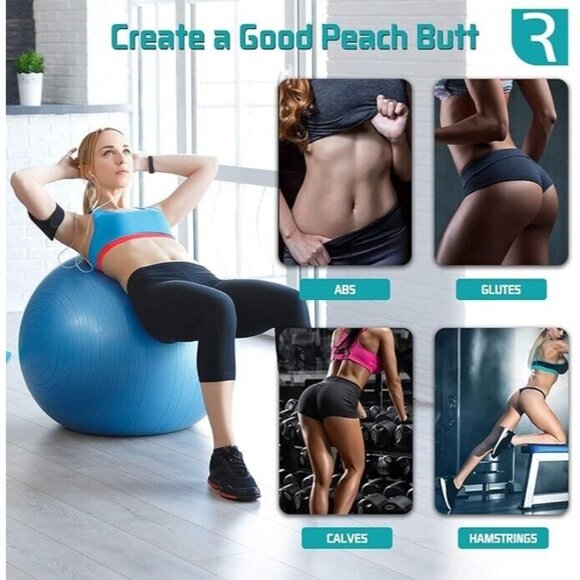 Rolaz Unbreakable Exercise Ball Yoga Stability Fitness Workout Medium Gray 55cm - Picture 7 of 11